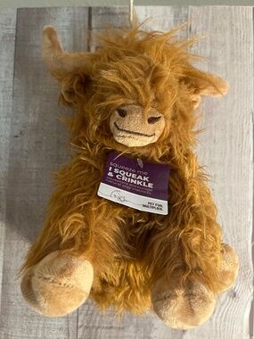 NWT, Highland Cow Soft Plush Dog Toy by MULTIPET